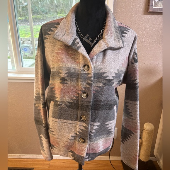 Southwestern Patterned Button-Up Jacket - Picture 1 of 10